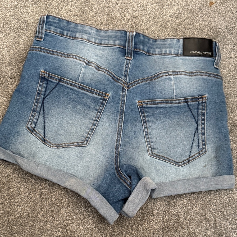 Kendall & Kylie Distressed Blue Jean Shorts - Picture 4 of 5